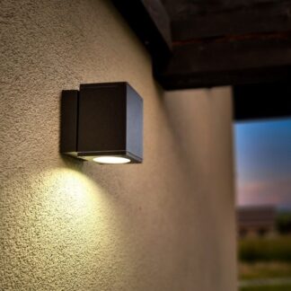 Kinkiet zewnętrzny Adela IP54 ciemnoszary GU10 35W kwadratowy