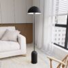Czarna lampa podłogowa Kava z matowym kloszem E27 – nowoczesny minimalistyczny design