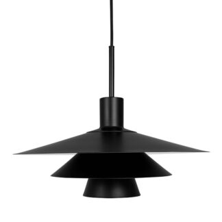 Lampa wisząca Kay 40 czarna – trójwarstwowy klosz w stylu japandi