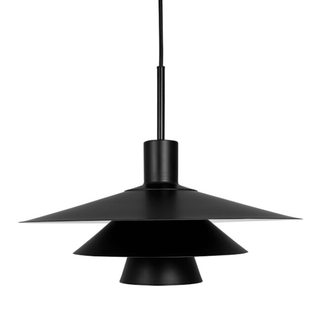 Lampa wisząca Kay 40 czarna – trójwarstwowy klosz w stylu japandi