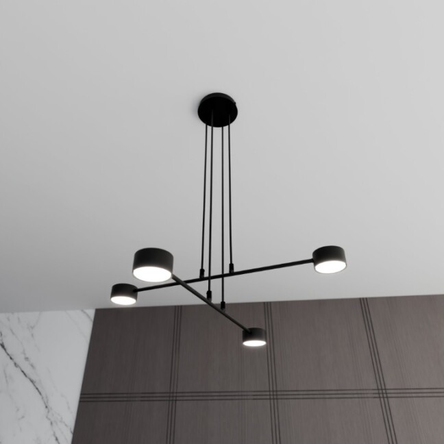 Lampa wisząca Modus 4 czarna z 4 punktami światła GX53