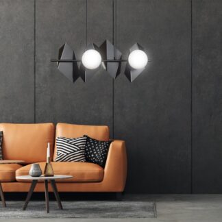 Lampa wisząca Drifton 4 czarna z 4 punktami E14 – geometryczny styl