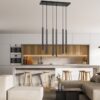 Lampa wisząca Selter 6 czarna – nowoczesne tuby G9