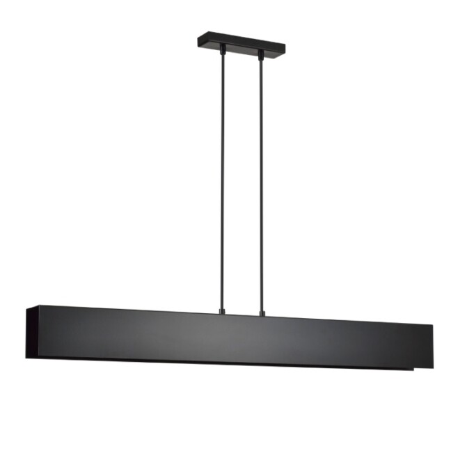 Czarna lampa wisząca Gentor 4 E27 – minimalistyczna liniowa forma
