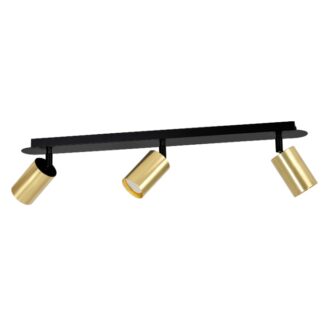Lampa sufitowa Zen 3 czarno-złota z trzema regulowanymi reflektorami GU10
