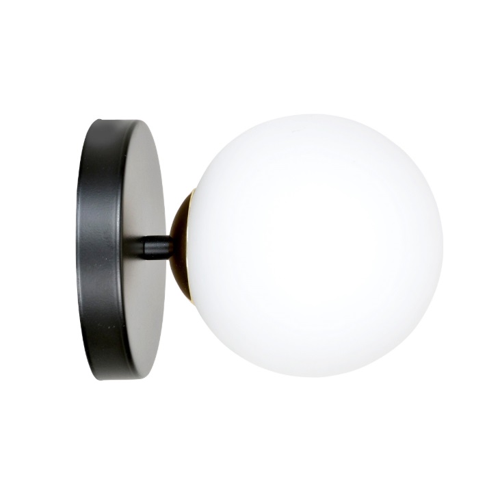 Czarny kinkiet Floki zlote mocowanie klosza