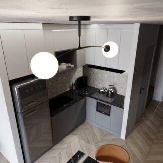 Czarna lampa sufitowa Pregos 2 z dwoma kloszami E14 IP20