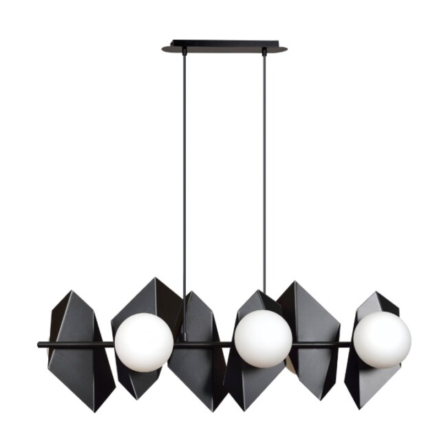 Lampa wisząca Drifton 6 czarna geometryczna z 6 źródłami światła E14 IP20
