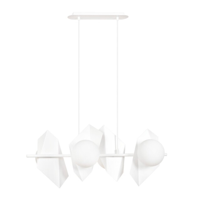 Lampa wisząca Drifton 4 biała – geometryczna forma z 4 źródłami E14