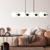 Lampa wisząca Rory 8 z opalowymi kloszami E14 do jadalni