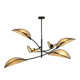 Rattanowy żyrandol Lotus 6 z sześcioma źródłami światła E14 – styl boho