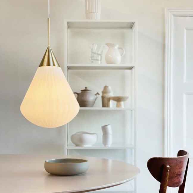 Lampa wisząca Ballon 21 złota kropla z ryflowanego szkła E27