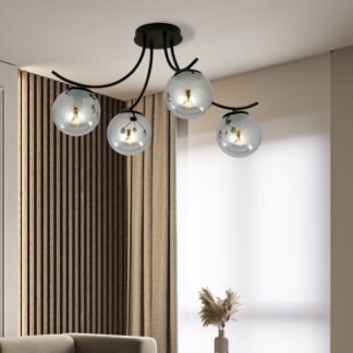 Żyrandol Boston 4 z grafitowymi kloszami E14 IP20