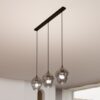 Lampa wisząca Istar 3 grafitowa z dymionym szkłem E27
