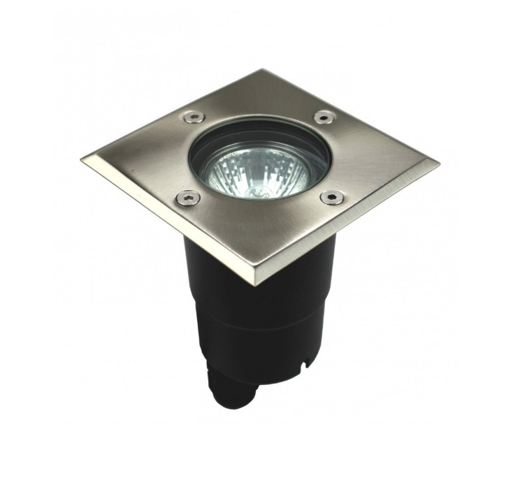 Lampa najazdowa kwadratowa Pabla GU10 IP67 ze stali nierdzewnej
