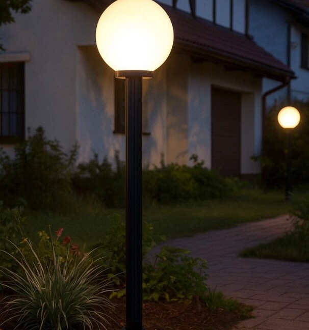 Lampa ogrodowa Kula 120 cm czarna E27 IP43