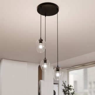 Lampa sufitowa Istar Premium 3 z trzema kloszami E27 – szkło transparentne
