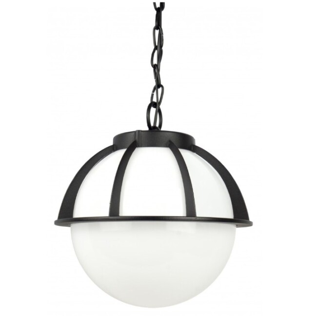 Lampa wisząca zewnętrzna Kula z koszykiem 30 cm E27 IP43 czarna