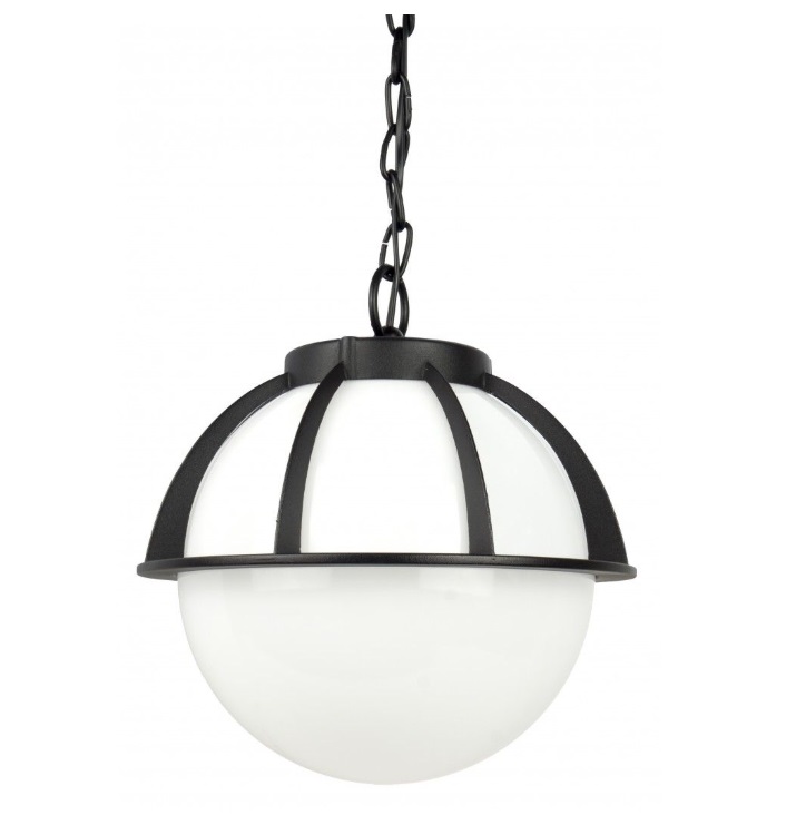 Lampa wisząca zewnętrzna Kula z koszykiem 30 cm E27 IP43 czarna