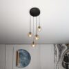 Lampa sufitowa Cosmo Premium 4 z beżowymi szklanymi kloszami E14
