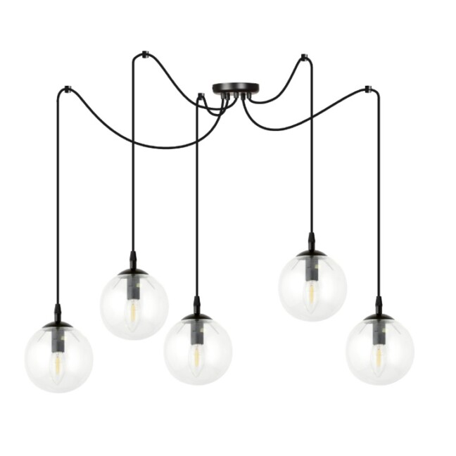 Lampa sufitowa Gigi 5 z pięcioma szklanymi kloszami typu pająk