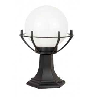 Lampa ogrodowa kula z czarnym koszykiem E27 IP43 39 cm