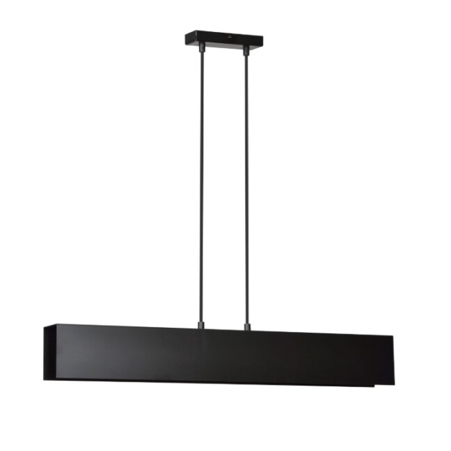 Lampa wisząca Gentor 3 czarna – liniowa oprawa nad stół z 3 źródłami E27