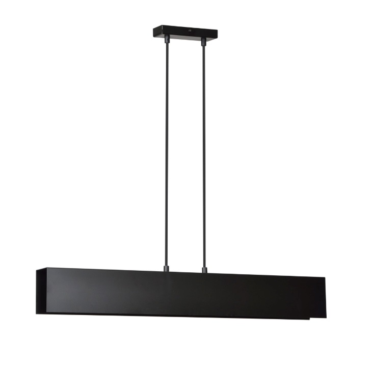 Lampa wisząca Gentor 3 czarna – liniowa oprawa nad stół z 3 źródłami E27