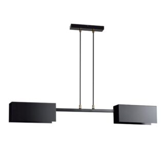 Lampa wisząca Tolos 2 czarna loftowa z dwoma kloszami E27