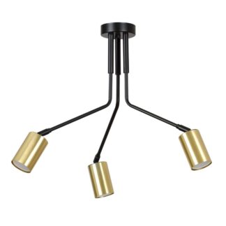 Nowoczesny żyrandol Verno 3 z regulowanymi złotymi kloszami GU10