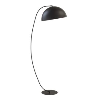 Lampa podłogowa Arcos czarna z łukowym ramieniem i kloszem 44 cm