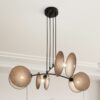 Nowoczesna lampa sufitowa Motif 4 z beżowymi kloszami z tkaniny