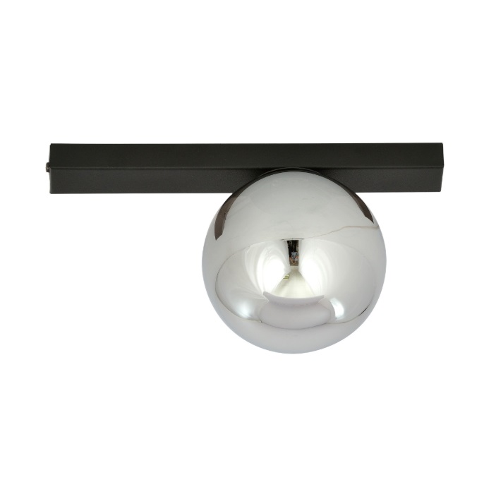 Plafon sufitowy Fit z przyciemnianym grafitowym kloszem E14 IP20