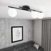 Lampa sufitowa Kairo 3 z trzema kloszami – czarna