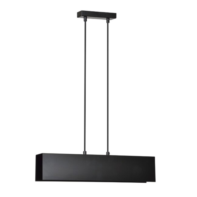Lampa wisząca Gentor 2 czarna prostokątna z 2 oprawkami E27