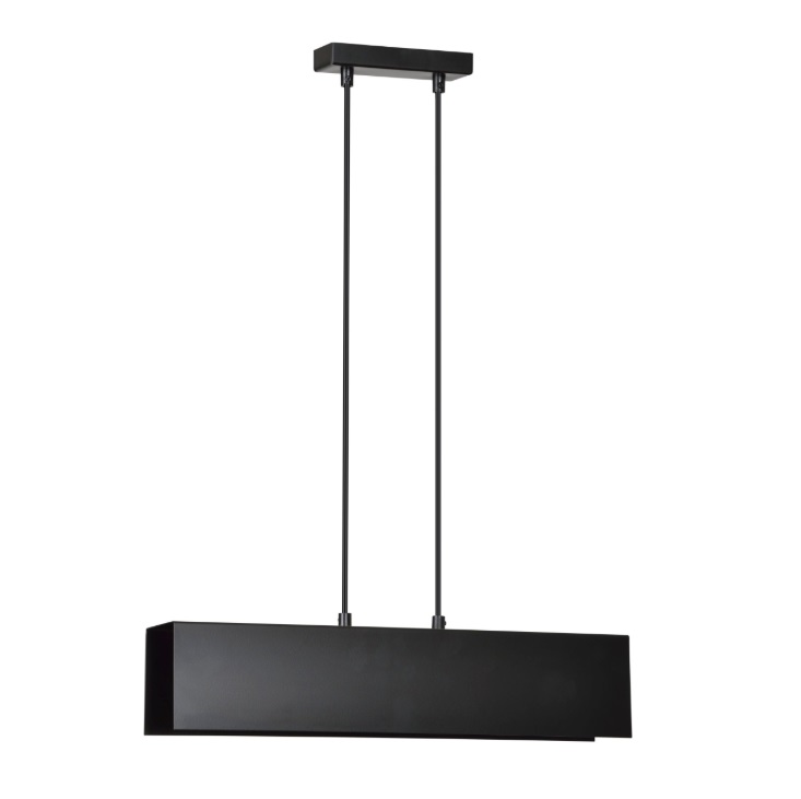 Lampa wisząca Gentor 2 czarna prostokątna z 2 oprawkami E27