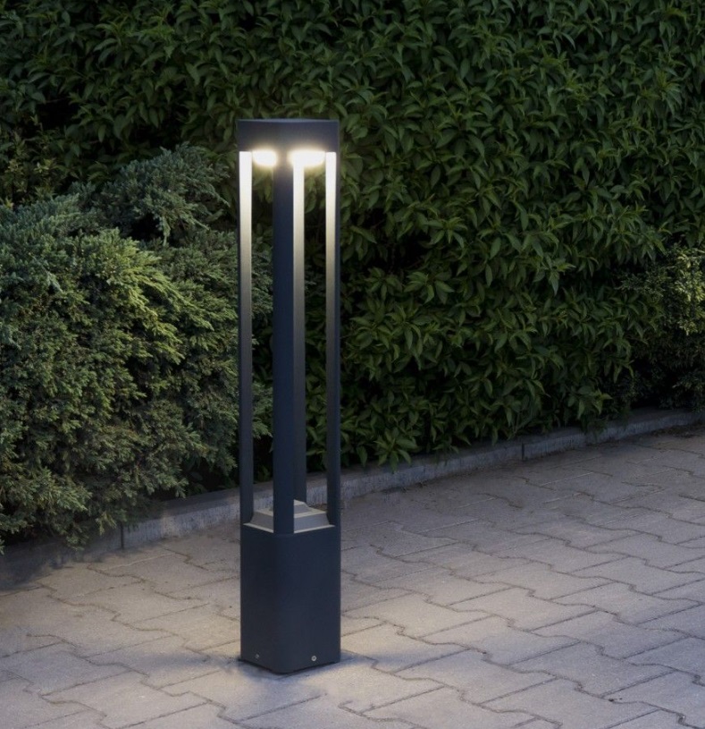 Nowoczesny słupek ogrodowy Fan 80 IP54 antracyt GX53