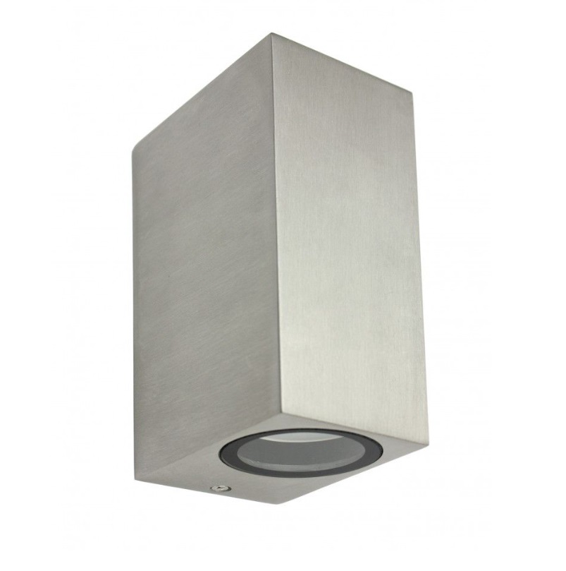 Srebrny kinkiet zewnętrzny LED Mini II IP44 GU10 – światło góra i dół