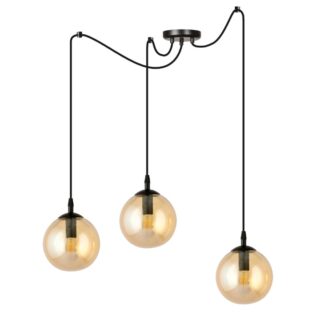 Lampa sufitowa Gigi 3 z bursztynowymi szklanymi kloszami E14