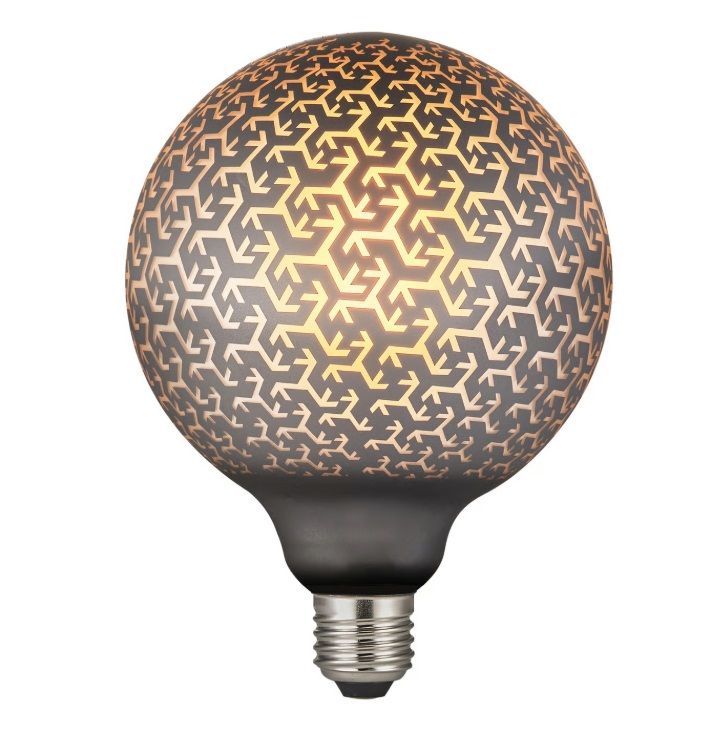 Żarówka dekoracyjna LED E27 6W 1800K – ciepłe światło i geometryczny wzór