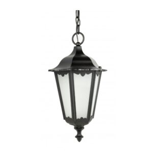 Lampa wisząca zewnętrzna Retro Classic E27 IP43 – aluminiowa, czarna, w stylu klasycznym