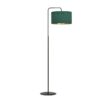 Lampa podłogowa Hilde z zielonym welurowym abażurem i złotym wnętrzem
