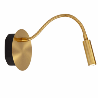 Złoty bezprzewodowy kinkiet LED Jolijn z elastycznym ramieniem i ładowaniem USB‑C