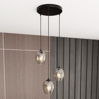 Lampa wisząca Istar Premium 3 z grafitowymi kloszami E27 – elegancka nad stół