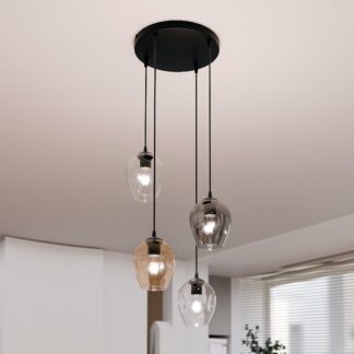 Lampa wisząca Istar Premium Mix 4 z kolorowymi szklanymi kloszami E27