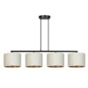 Lampa sufitowa Hilde 4 z welurowymi abażurami E27 – biała elegancja do salonu