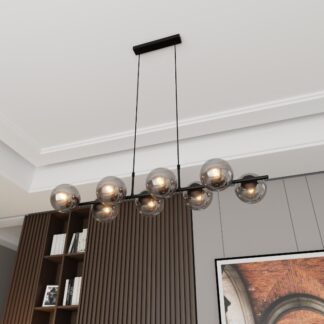 Lampa wisząca Rory 8 z grafitowymi kloszami E14