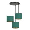 Lampa sufitowa Hilde 3 z zielonymi welurowymi kloszami E27