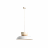 Lampa wisząca Aldo w kremowej bieli z szerokim matowym kloszem 47 cm