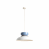 Lampa wisząca Aldo biało‑niebieska z drewnianym akcentem 47 cm E27 IP20